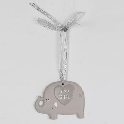 Hanging Elephant Poly Resin Ornament